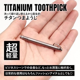 TITAN MANIA Titanium Toothpicks, Made of Titanium, Portable, Convenient, Stylish, Lightweight, Waterproof, Fruit Pick, Floss Pick, Stick Key Holder, Camping, Outdoor Travel Kit