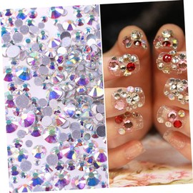 VICASKY 1440pcs Crystal Ab Round Flat Back Rhinestones for Nail Art Decoration Mixed Colors for DIY Crafts Jewelry Decor Art