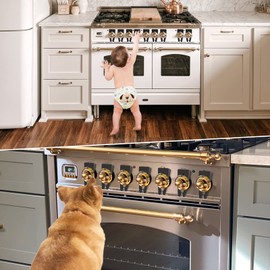 HUAKENER Stove Knob Covers for Child Safety, 6 Pack Gas Stove Baby Proof Knobs Locks，Easy to Install and Use (Black)