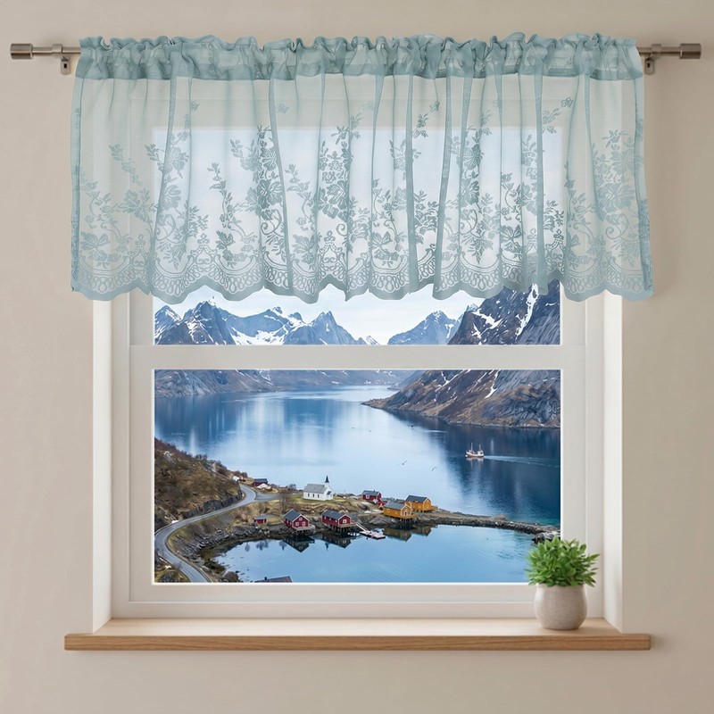 Lace Valances for Windows, Short Floral Lace Valance Curtains
