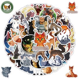 Yoimckay 98 Pieces Cat Cartoon Stickers Cute Cat Stickers Aesthetic PVC Material Waterproof Vinyl Stickers for Scrapbooking Skateboard Car Luggage