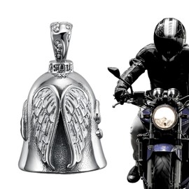 Youngwier Motorcycle Bell, Angel Motorcycle Biker Bell, Motorcycle Biker Luck Riding Spirit Bell, Stainless Steel Motorcycle Bell for Bicycles Man Biker Riders Husband