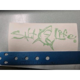 Salt Life Decal 6.5" x 2" Small Surface Mount Sticker Lime Green Shark