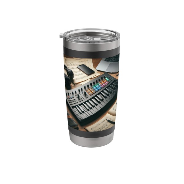MIDI Keyboard Controller - Synthesizer Retro Stainless Steel Insulated Tumbler