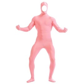 Gaoin Face Open Zentai Spandex Bodysuit (Large, Pink)