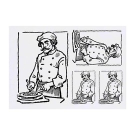 Azeeda 4 x 'Küchenchef' Temporäre Tattoos - Wasserfest, Hautfreundlich & Ungiftig · Transfers in Verschiedenen Größen (TO00071342)