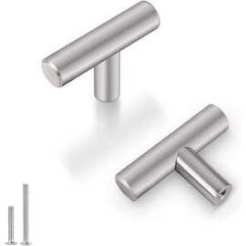 goldenwarm Modern Furniture Knobs, Bar Handle, Stainless Steel, Silver, Single Hole for Door, LS201BSS, Modern Cupboard Handles, Pack of 20