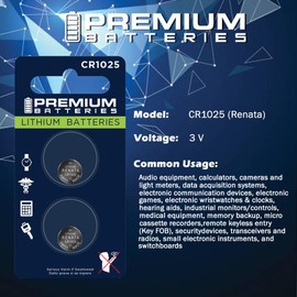 Premium Renata CR1025 Lithium 3V Coin Cell - Swiss Engineered High Capacity Batteries (4 Pack)