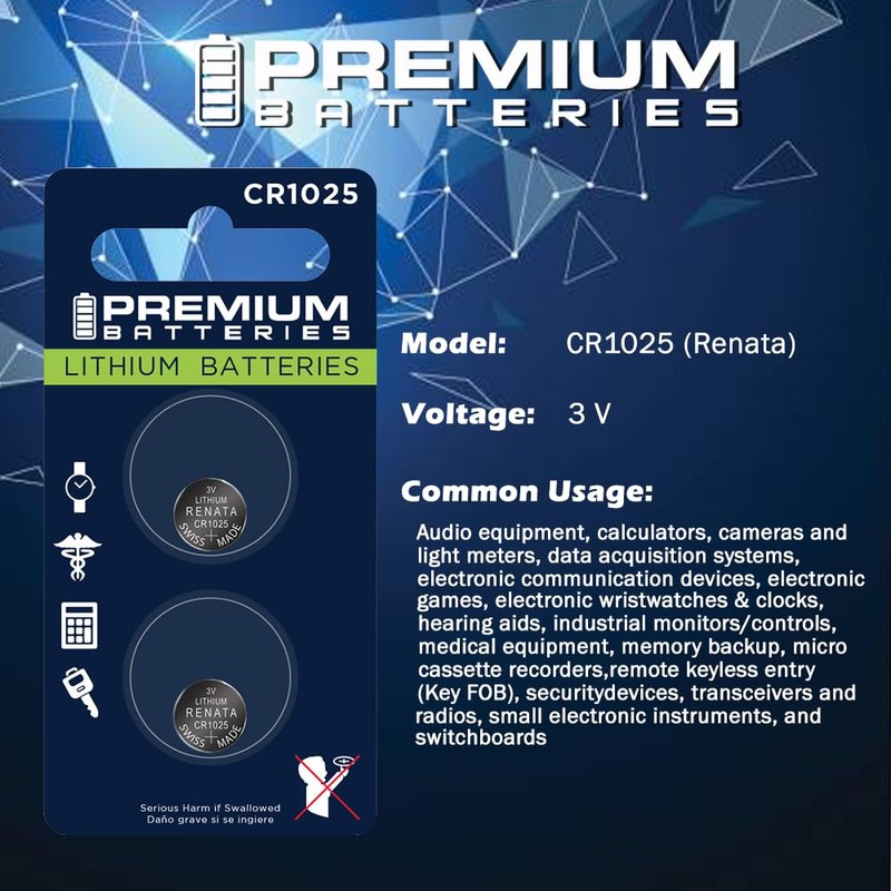 Premium Renata CR1025 Lithium 3V Coin Cell - Swiss Engineered