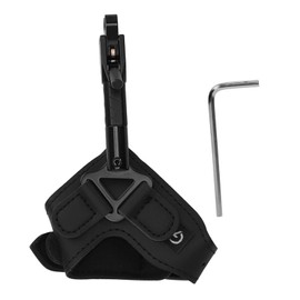 Archery Release Aid PU Iron High Stability Bow Release Wrist Strap for Outdoor Sports Black