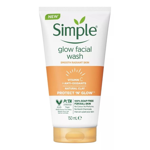 Simple Limpiador Y Brillo Facial Con Arcilla, 150 Ml Momento