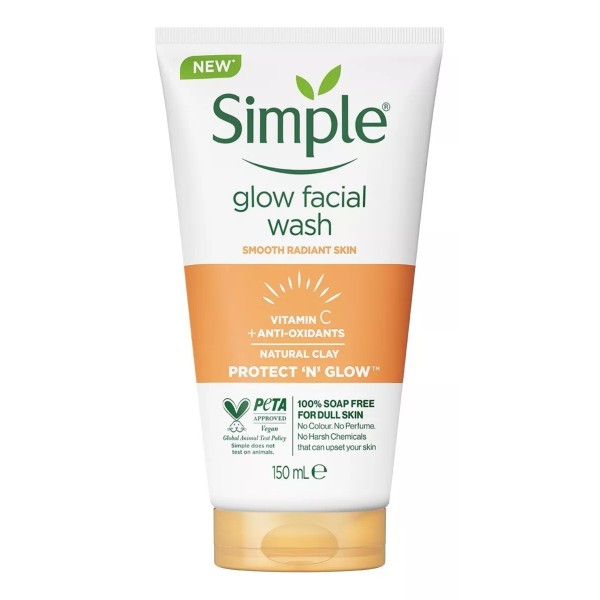 Simple Limpiador Y Brillo Facial Con Arcilla, 150 Ml Momento de aplicación Día/Noche Tipo de piel Sensible