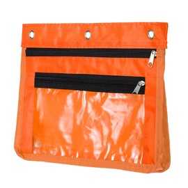PATIKIL Expandable Pencil Pouch for 3 Rings Binder, 1 Pack Oxford Cloth Large Capacity Zipper Binder Pouch Pencil Case for Office Home, Orange