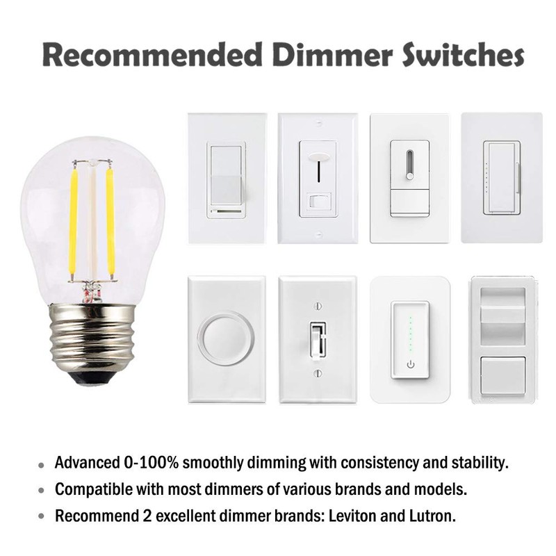 OPALRAY A15(G45) Mini Globe Bulb with LED Filament, 2 Watts