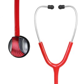 SCIAN Stethoscope - Single Head Cardiology Stethoscopes for Nurses, Doctors and Nursing School Students, Ideal for Blood Pressure Monitoring Home Diagnostics Medical Supplies, Red