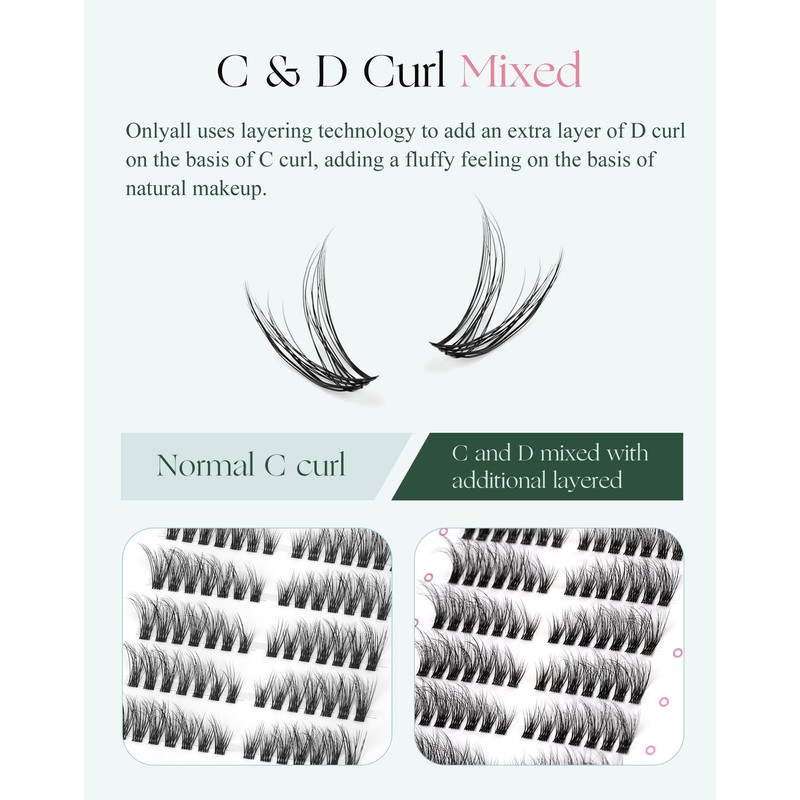 Lash Clusters Eyelash Extension Pre-styled Natural Lashes Clusters C Curl