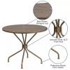 Flash Furniture 35.25" Round Steel Flower Print Patio Dining Table