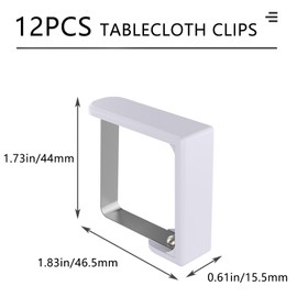 AMSGANK Tablecloth Clips, Pack of 12 Table Clips, Stainless Steel Tablecloth Holder, Tablecloth Clips for Christmas, Weddings, Picnics, Parties, Plate Thickness Not More Than 3 cm
