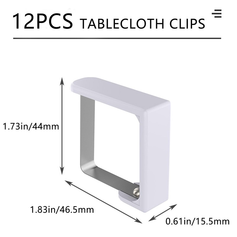 AMSGANK Tablecloth Clips, Pack of 12 Table Clips, Stainless Steel