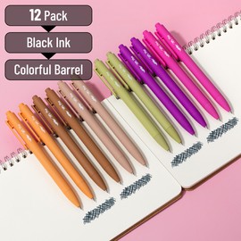 Mr. Pen- Retractable Gel Pens, 12Pack, Black Ink, Late Harvest Color Barrel Gel Pens, Gel Pens Fine Point 0.5mm, Retractable Pens, Cute Pens, Gel Ink Pens, Aesthetic Pens for Journaling Fine Tip Pens