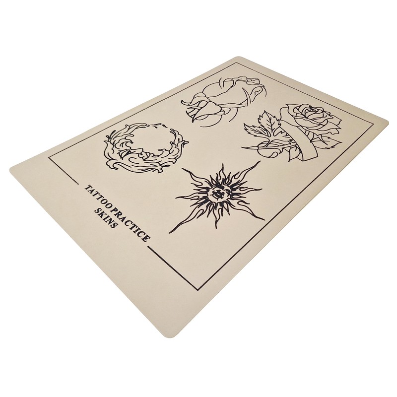 Large A4 Size Flower and Sun Tattoo Practice Skin (Pack