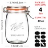 Anwoi Wide Mouth Glass Jars with Airtight Lid 32OZ 4