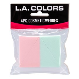 L.A. COLORS 4-Pack Makeup Wedge Sponges, Assorted Colors C10932