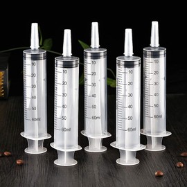 Gufastoe 60ml Syringes with Caps (Pack of 5) for Industrial & Scientific