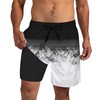 Cozople Men's Swim Trunks with Compression Liner Plam Tree Printed