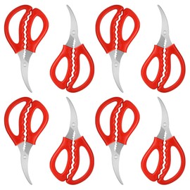 Calary 8Pcs Seafood Scissors Crab Scissors Seafood Shears Multifunctional Crab Leg Crackers and Tools
