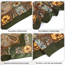 CICOCI 3PCS Head Scarf For Women 35" Satin Large Square Women Bandana Headband With Neacklace Set