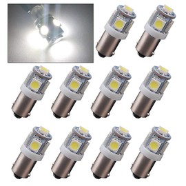 10 x BA9S 5050 5-SMD Interior White LED light bulbs 53 57 182 257 1895 6253 64111 64113 GP Lights USA