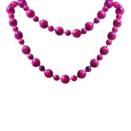 1 Necklace Pearls Beads Marble Design Woman Pink 45 cm 18'