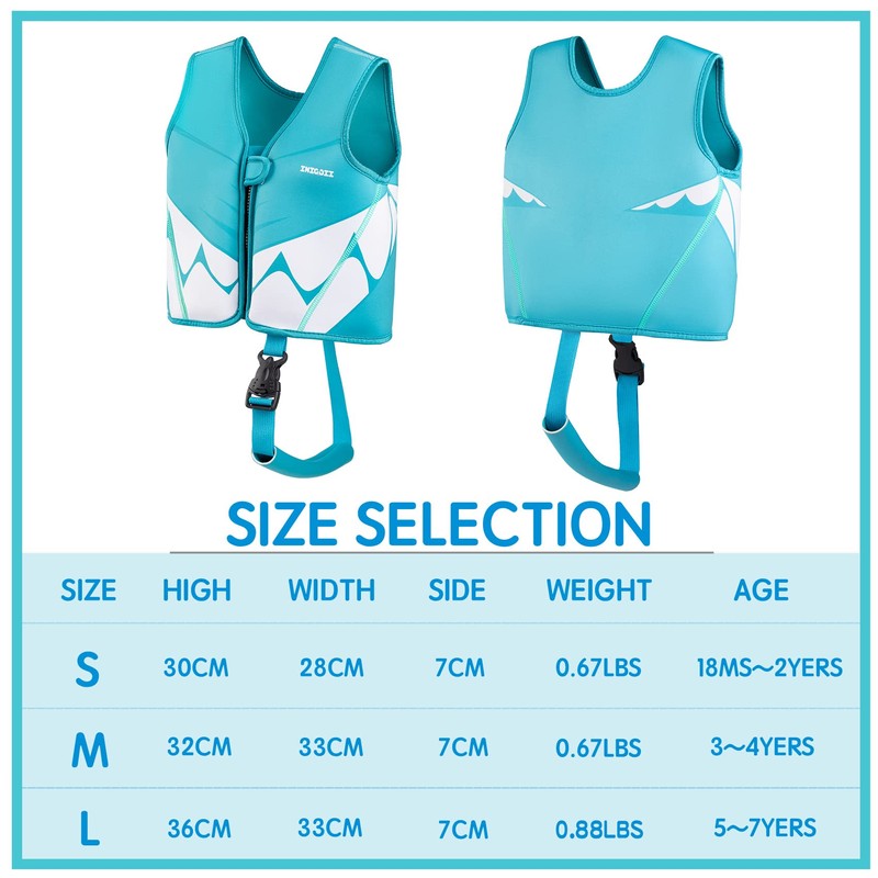 INIGGII Toddler Swim Vest, Swim Jacket for Kids, Infant Swim
