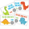 Dinosaur Valentine's Day Scratch Off Card for Kids, DIY Scratch