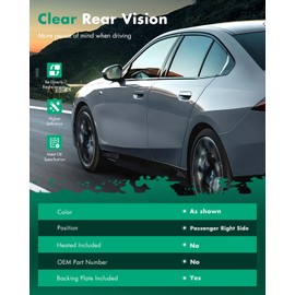 SCITOO Side View Mirror Glass Right Side Mirror Glass Fit For 2011-2012 For Ford Fusion For Lincoln MKZ 2011 For Mercury Milan Blind Spot Non-heated Chrome Replacement Exterior Mirror Glass