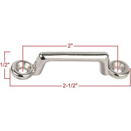 Amarine Made 12PCS Stainless Steel Boat Bimini Top Strap Pad Eye Kayak Rigging Strap Tie Down