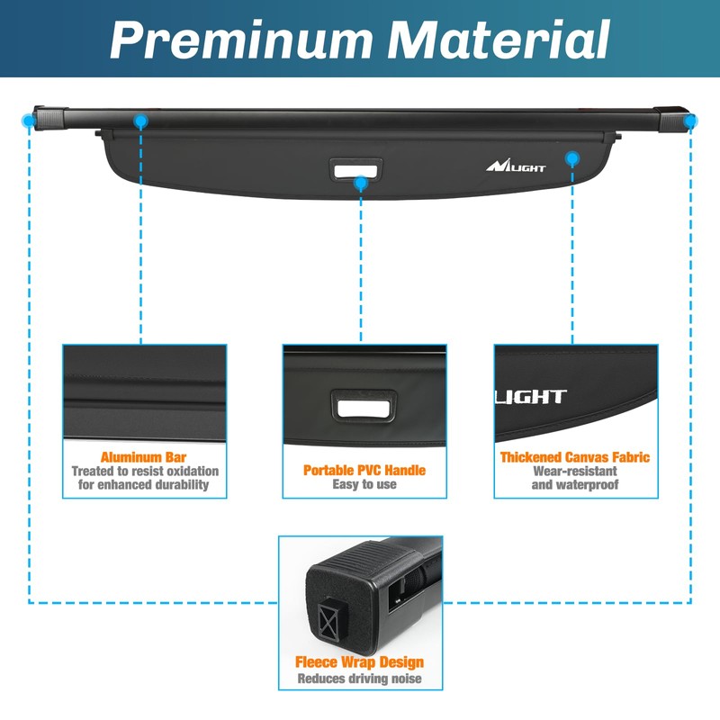 Nilight Trunk Cargo Cover for Jeep Grand Cherokee L 3