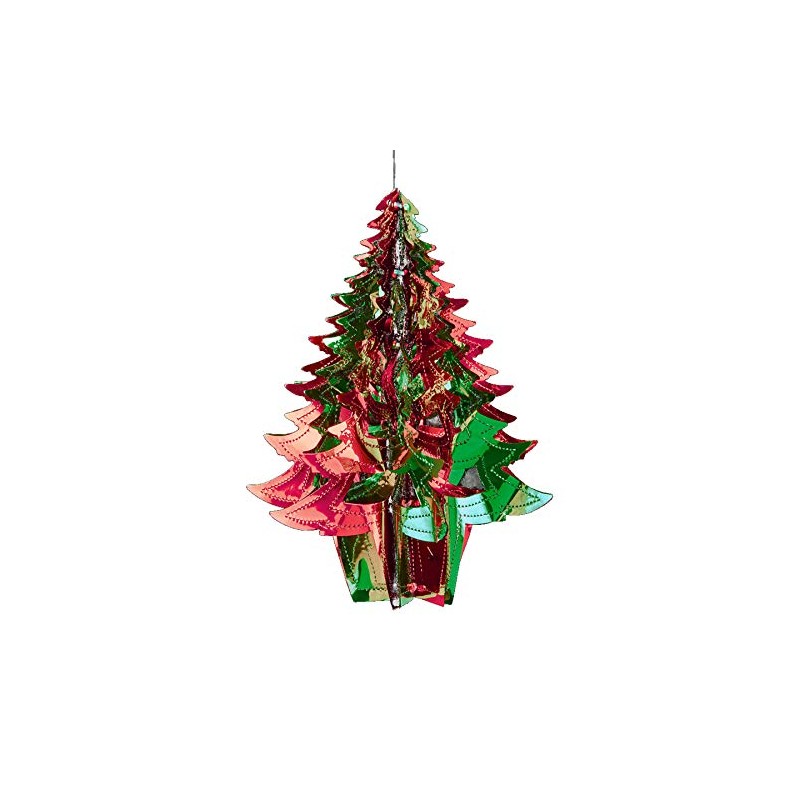 Foil Ceiling Decorations Green/Red Christmas 2 Tone - Set 2