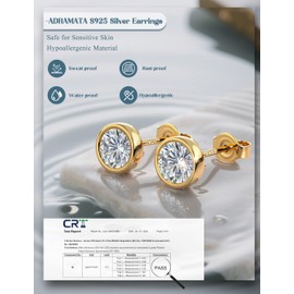 Adramata 5 Pairs 925 Sterling Silver Earrings for Women Men Sparkling Cubic Zirconia Stud Earrings Set Hypoallergenic S925 Silver Earring Studs Gold Stud Earrings for Women