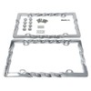 3D Curly Wave Pattern License Plate Frame Chrome Twist with