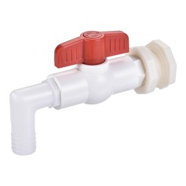 sourcing map Spigot Faucet Kit ABS G1/2 Female Bulkhead Fitting with Ball Valve 19mm Barb Hose Connector for Aquariums, Water Tanks, Tubs, Pools