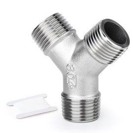 ERGAOBOY Stainless Steel 304 3/4" BSP Male 3 Way Y Shape T Piece Pipe Fittings for Water/Oil/Gas
