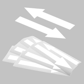 Joyangy 8 x 2 inch White Arrow Sign Stickers, 12 Pack Waterproof PVC Removable Self Adhesive Floor Decals, Wall Marking Arrow Signs for Road Instructions