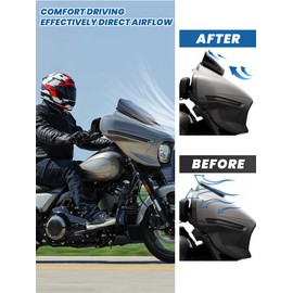 AILMOTO 5" Windshield Black Windscreen Compatible for Harley Davidson CVO Street Glide FLHXSE 2023-Up, Street Glide FLHX 2024-Later (Vertical 5", Horizontal 7")
