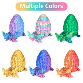 Flying Dragon Eggs, 3D Printed Dragon Egg with Articulated Dragon Inside, Toys for Kids, Home Decor, Creative Ornaments, Birthday Gifts for Kids(Rainbow,Large)