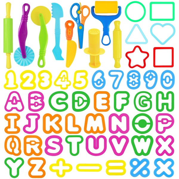 LCY WEDSHI LCY WEDSHI Playdough Tool Set, 56 Pcs Play