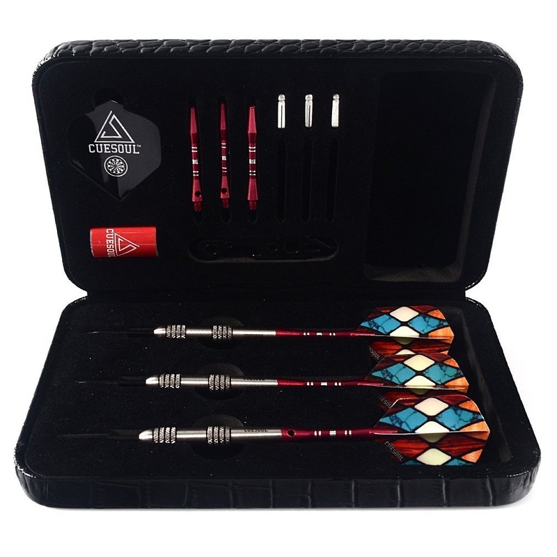 CUESOUL 95% Tungsten 26 Grams Tungsten Steel Tip Darts Set