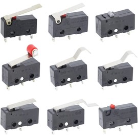 Micro Switches 5 PCS Mini Micro Limit Switch NO NC 3 Pins PCB Terminals SPDT 5A 125V 250V 29mm Roller Arc Lever Snap Action Push Microswitches (Color : 2p Without Nail, Size : 5PCS)