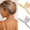 Pecieco Gold Large Hair Claw Clips for Thick Hair Women